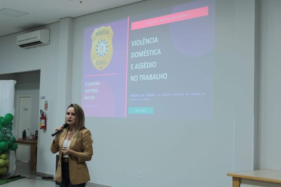 Polícia Civil participa da SIPAT do Hospital Ivan Goulart com palestra sobre violência de gênero