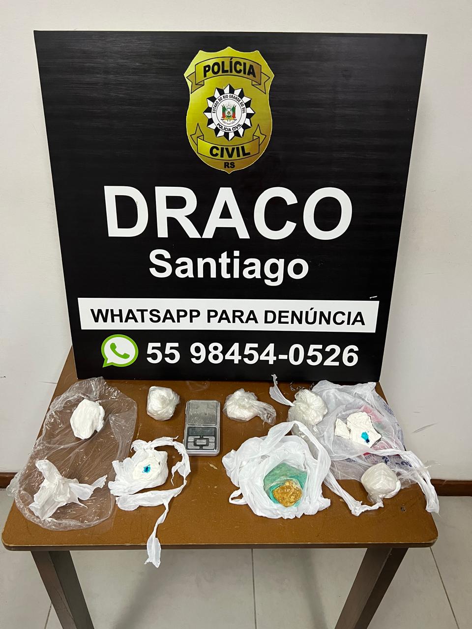 Força-tarefa policial realiza apreensão de drogas em Santiago