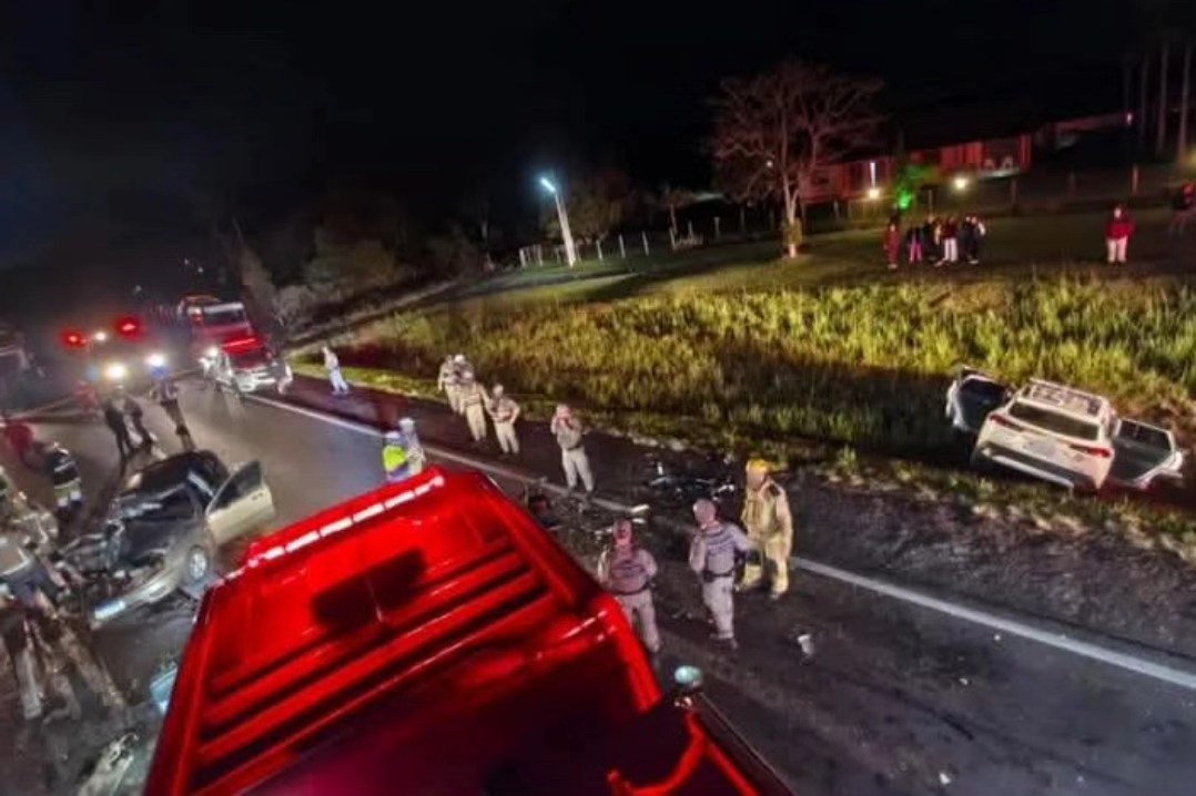 Viatura da Brigada Militar de Santiago se envolve em acidente com morte na RSC-287