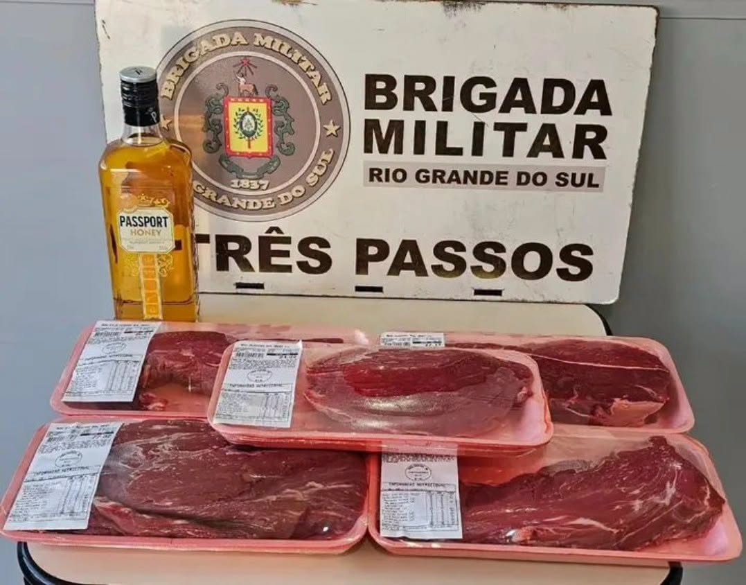 Homem é preso após furtar carne e whisky de estabelecimento comercial em Três Passos