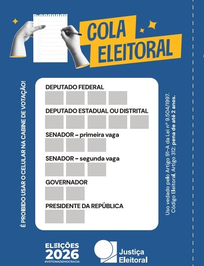 Colinha eleitoral ajuda eleitores a lembrar números nas Eleições 2026
