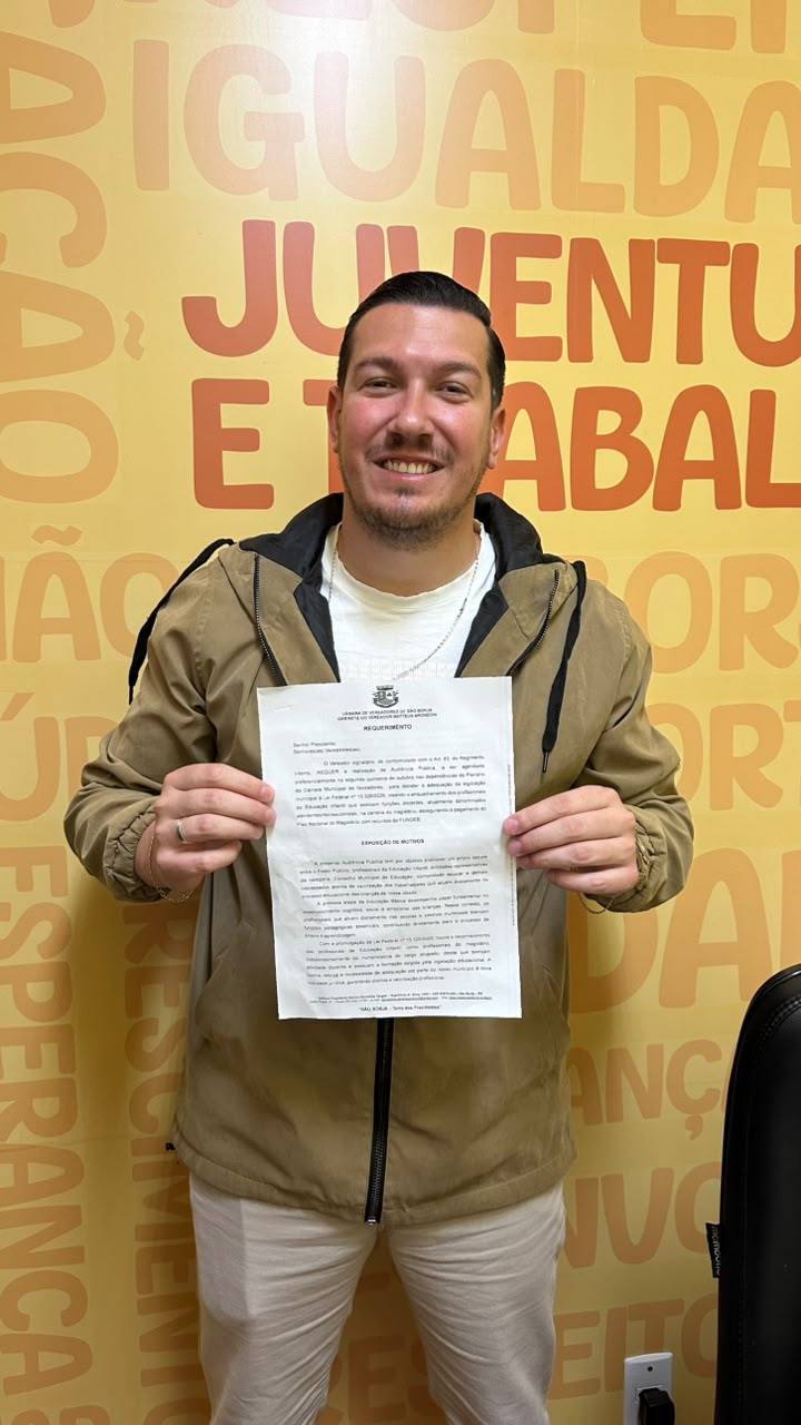 Matteus Bronzoni propõe audiência sobre enquadramento de profissionais da educação infantil